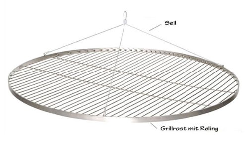 Gartengrill Grillrost Ø 80 cm Edelstahl Stahl Barbecue Handgriffe 