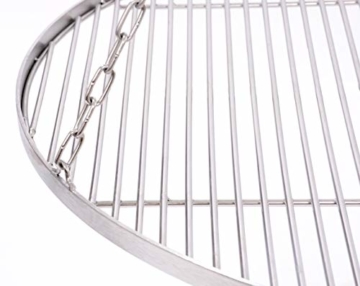70 cm Grillrost Edelstahl für Schwenkgrill 3 Bein BBQ Grill Rost mit Kette 14 mm Stababstand - 2