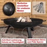 Köhko Feuerschale Ø 79 cm - Beine Anti-Rost lackiert - eintsellbare und abnehmbare Beine 41005 - 1