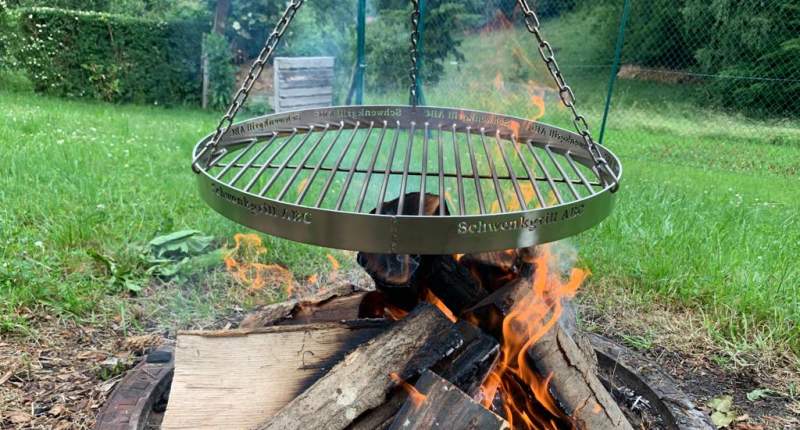 Schwenkgrill Abc, Amish Made Fire Pit With Grill Attachment