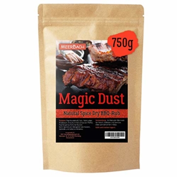 Magic Dust BBQ Rub • Gewürzmischung zum Grillen und Marinieren von Fleisch • in Deutschland von Hand abgefüllt • 750g in der XXL Vorratspackung - 1