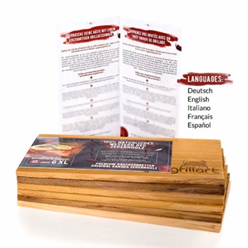 6 Pack XL Grillbretter - Zedernholzbrett zum Grillen - Räucherbretter aus Zedernholz von grillart® hergestellt aus 100% natürlichem Western Red Zedernholz für einen besonderen Grillgeschmack - 2