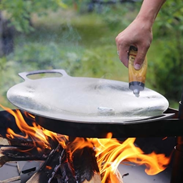 MUURIKKA Grillpfanne 48cm inkl. Schutztasche, Outdoor Pfanne, Feuerpfanne aus robuster Walzstahl für Lagerfeuer & Grill… - 2