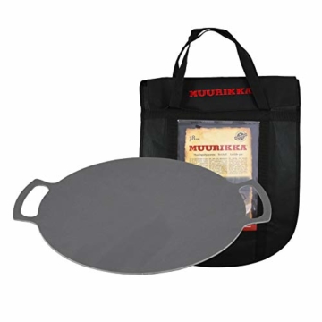 MUURIKKA Grillpfanne 48cm inkl. Schutztasche, Outdoor Pfanne, Feuerpfanne aus robuster Walzstahl für Lagerfeuer & Grill… - 1