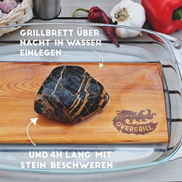 OVERGRILL Zedernholzbrett zum Grillen: Premium XXL Zedernholz Rauchbrett – Holzbrett zum Grillen aus Kanadischem Western Red Holz, Grillholzbrett für mildes Raucharoma, Grillplanke Zedernholz - 6