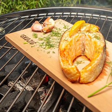 3er Pack Räucherbretter aus kanadischen Zedernholz | ca. 28x14x1cm Grillbretter bw. BBQ-Bretter ideal für Fisch Gemüse Fleisch | Räucherplanken für mehr Aroma & echtes Geschmackserlebnis - 2