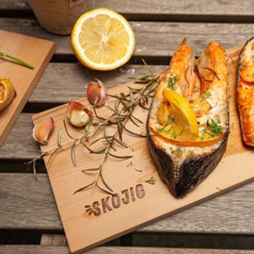 3er Pack Räucherbretter aus kanadischen Zedernholz | ca. 28x14x1cm Grillbretter bw. BBQ-Bretter ideal für Fisch Gemüse Fleisch | Räucherplanken für mehr Aroma & echtes Geschmackserlebnis - 7