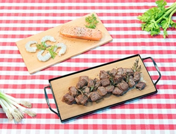 Rosenstein & Söhne Räucherbretter: 4 Zedernholz-Grillbretter für Holzkohle- & Gasgrills, mit Metallrahmen (Zedernholz-Bretter) - 4
