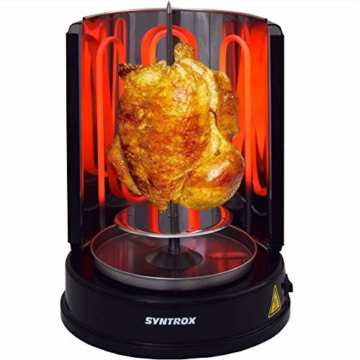 Syntrox Germany Dönergrill Rotisserie Gyrosgrill Hähnchengrill Tischgrill Black RO-1400W-BL - 5