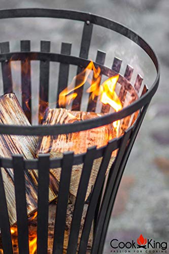 Feuerkorb Flame Ø 45cm Feuerstelle für den Garten aus Stahl Feuersäule als Wärmequelle oder Grill CookKing - 6