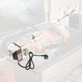 Wiltec BBQ Grillspieß 97cm 230V aus Edelstahl, inkl. 2 Fleischklammern, Drehspieß Rôtisserie - 1