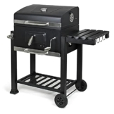 Wiltec BBQ Holzkohle Grillwagen mit Deckel, Ablage und Feuerklappe, Höhenregulierung für Kohle, Thermometer - 1