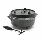 Wiltec Dutch Oven 6l mit Füßen und Deckelheber Kochtopf aus Gusseisen Feuertopf für Lagerfeuer und Camping - 1