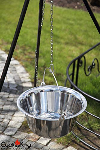 Edelstahlkessel 14 L Edelstahltopf zum Kochen geeignet für Dreibein Grillständer Topf aus Edelstahl CookKing - 4