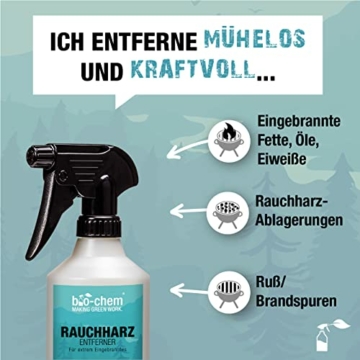 Bio-Chem Rauchharz-Entferner Backofen- und Grillreiniger Spray | 500 ml + 1000 ml Nachfüllflasche inkl. Mischflasche | kraftvolles Konzentrat | löst hartnäckigste eingebrannte Verkrustungen - 2