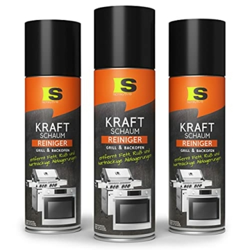 Spraytive 3 x 500ml Grill- & Backofenreiniger - Kraft-Schaum-Spray - Einfache Reinigung von Backblech, Grillrost, Topf & Co. - Grillreiniger ohne Aufheizen - 1