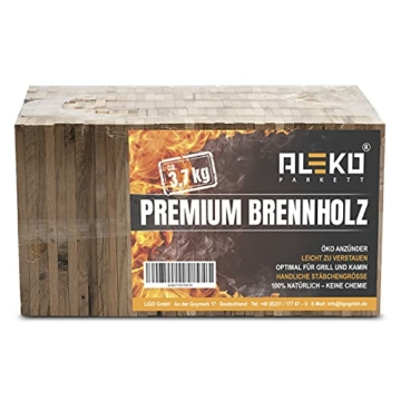 Aleko Premium 3,7 kg Brennholz bzw. Holzkohle - Anzünder aus Eichenholz, Bio Kaminanzünder, für Grill, Kamin, Ofen - perfekter Grillanzünder, getrocknetes und unbehandeltes Anmachholz - 5
