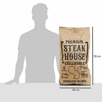 BBQ-Toro Premium Steak House Grillkohle | 20 kg | Querbracho Blanco Kohle | Holzkohle in Restaurant Qualität | Steakhousekohle - 6