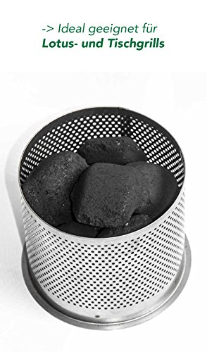 Holzkohlewerk Lüneburg Cocos Grillketts Premium Grillbriketts aus Kokos-Kohle - 20kg - extra Lange Brenndauer - ideal für Dutch Oven, Smoker Grillbriketts Testsieger - 8