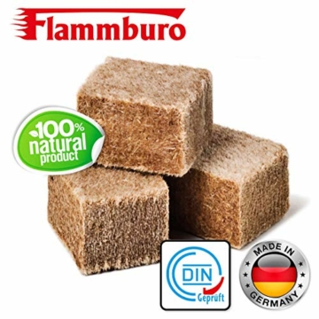 FLAMMBURO (8 kg Ökologische XXL Anzündwürfel vom Deutschen Hersteller, Grillanzünder, Kaminanzünder, Ofenanzünder, Anzündwürfel, Anzündwolle - DIN zertifizierte Qualität Made in Germany - (8 kg) - 2