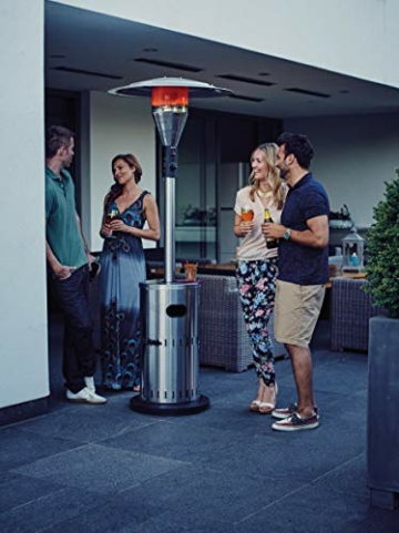 Enders® Terrassenheizer Gas SOLID Edelstahl, Gas-Heizstrahler 5800, Heizpilz mit stufenloser Regulierung, Turbo-Brenner, höhenverstellbar, Transporträder, Umkippsicherung - 3