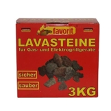 Favorit 3050 Lavasteine für Gas-/Elektrogrill 3 kg; Praktischer Nachfüllpack 3kg für Lavasteingrill; hochwertige Lavasteine für das perfekte Grillergebnis und den besten Grillgenuss - 1
