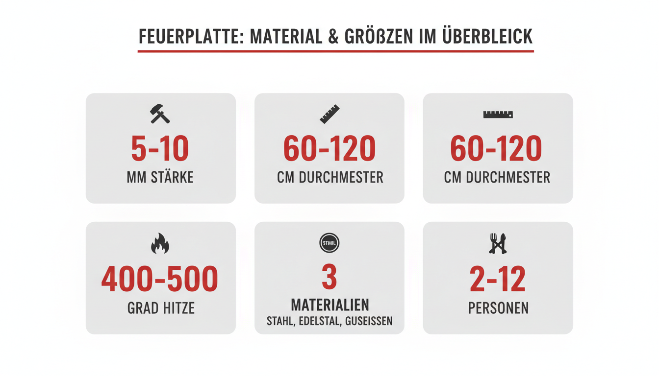 Feuerplatte: Material & Größen im Überblick