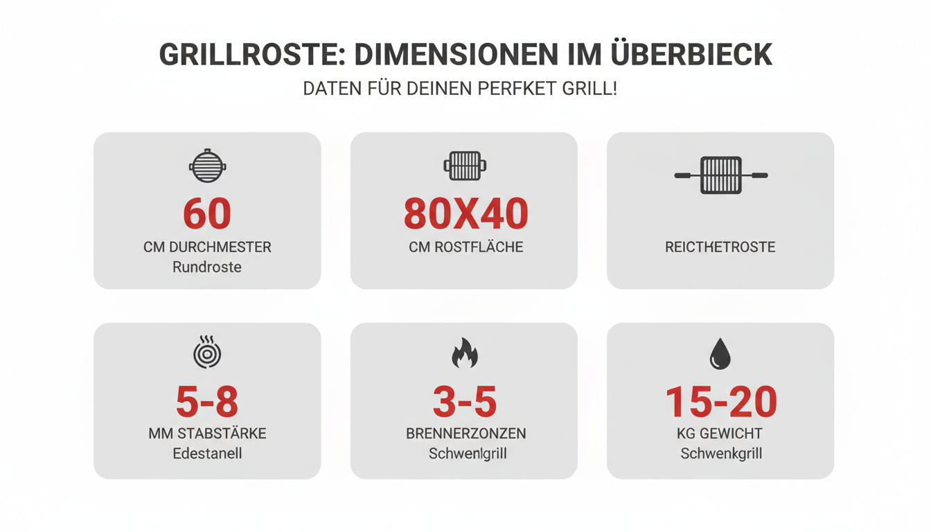 Grillroste: Dimensionen im Überblick