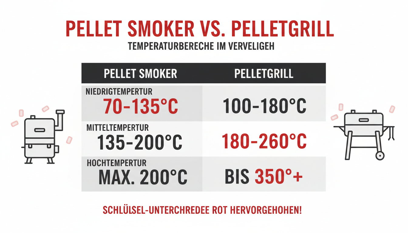 Pellet Smoker vs. Pelletgrill: Temperaturbereiche im Vergleich