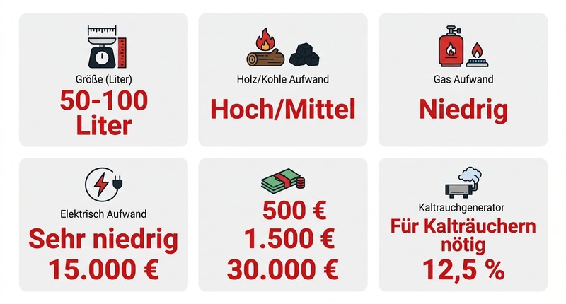 Räucherofen Größen: 50-100 Liter