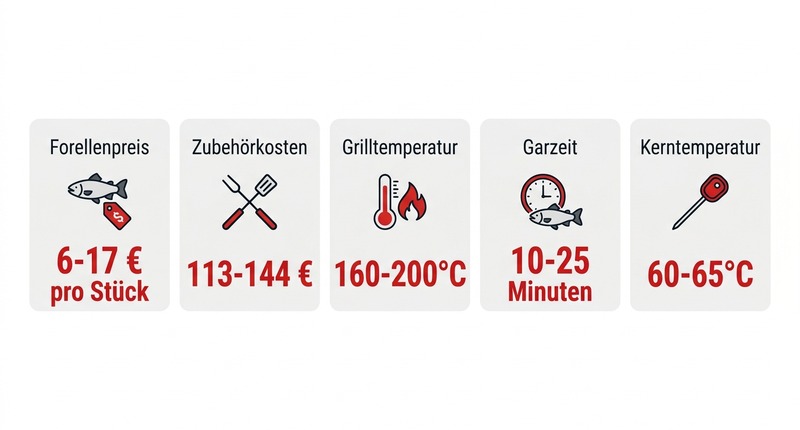 Forelle grillen: 10-25 Min. Garzeit