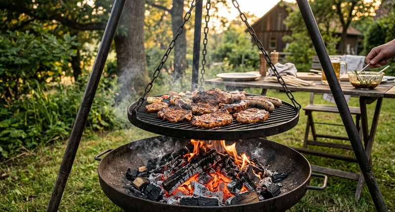 forelle schwenkgrill