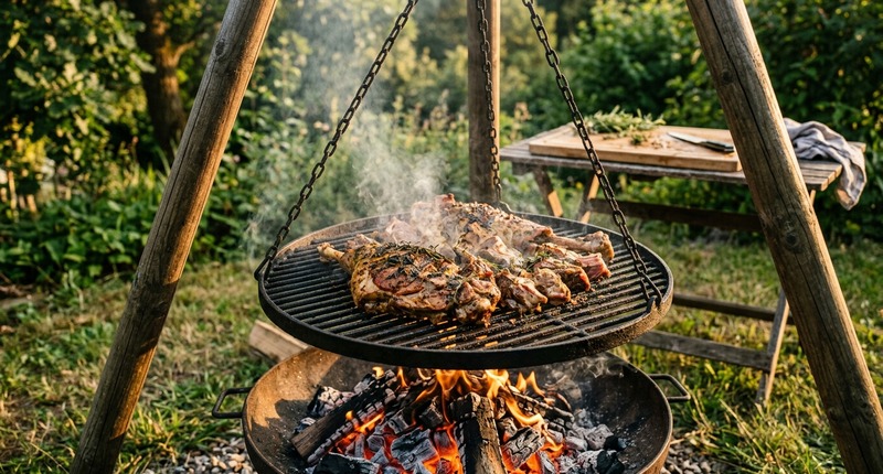 lammkeule schwenkgrill