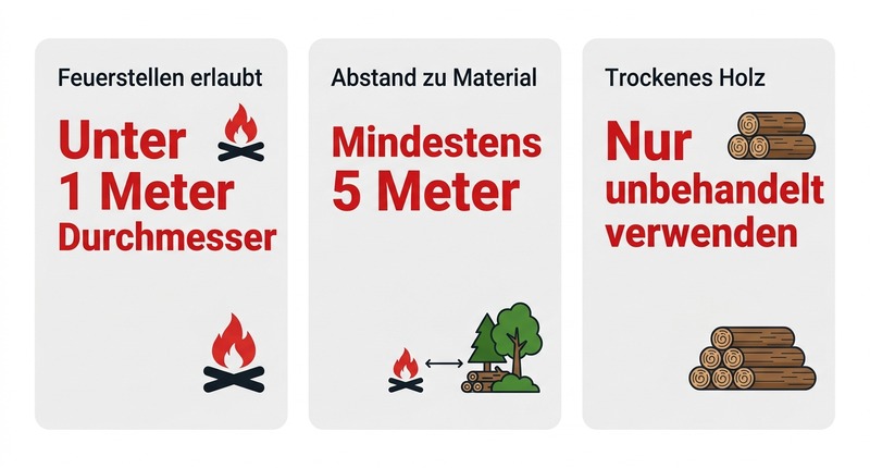 Genehmigungspflicht: Feuerstellen bis 1m erlaubt